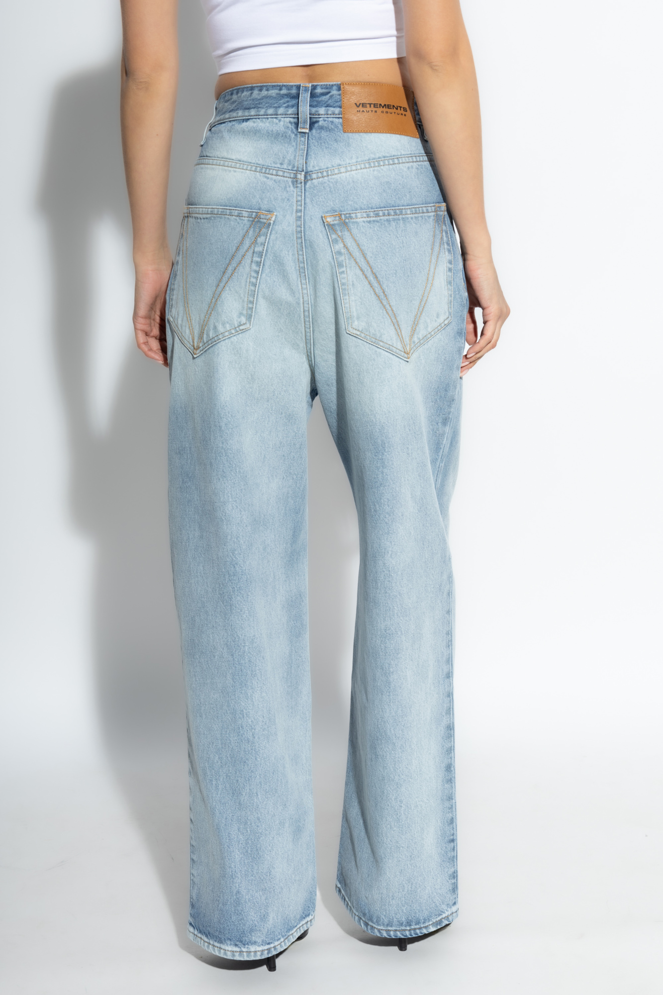 Blue Jeans with logo VETEMENTS - BB Scavenger Shorts